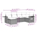 Set de muebles de jardín 6 pzas y cojines ratán sintético gris