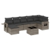 Set de sofás de jardín 8 pzas y cojines ratán sintético gris