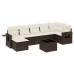 Set sofás de jardín 8 piezas y cojines ratán sintético marrón