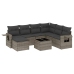 Set de sofás de jardín 8 pzas y cojines ratán sintético gris