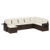 Set sofás de jardín 8 piezas y cojines ratán sintético marrón