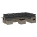 Set de muebles de jardín 9 pzas y cojines ratán sintético gris