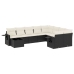 Set de sofás de jardín 10 pzas cojines ratán sintético negro