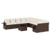 Set de sofás de jardín 11 pzas cojines ratán sintético marrón