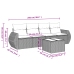 Set de muebles de jardín 5 pzas y cojines ratán sintético negro
