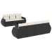 Set de sofás de jardín 8 piezas y cojines ratán sintético negro
