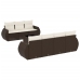 Set sofás de jardín 8 piezas y cojines ratán sintético marrón