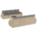 Set de sofás de jardín 9 pzas con cojines ratán sintético beige