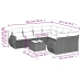 Set de muebles de jardín 9 pzas y cojines ratán sintético gris