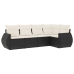 Set de muebles de jardín 5 pzas y cojines ratán sintético negro