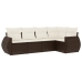 Set comedor de jardín 5 piezas y cojines ratán sintético marrón
