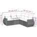 Set de muebles de jardín 5 pzas y cojines ratán sintético negro