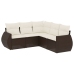 Set comedor de jardín 5 piezas y cojines ratán sintético marrón