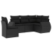 Set de muebles de jardín 5 pzas y cojines ratán sintético negro