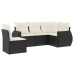 Set de muebles de jardín 5 pzas y cojines ratán sintético negro