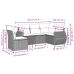 Set de muebles de jardín 5 pzas y cojines ratán sintético negro