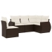 Set comedor de jardín 5 piezas y cojines ratán sintético marrón