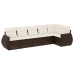 Set sofás de jardín 6 piezas y cojines ratán sintético marrón