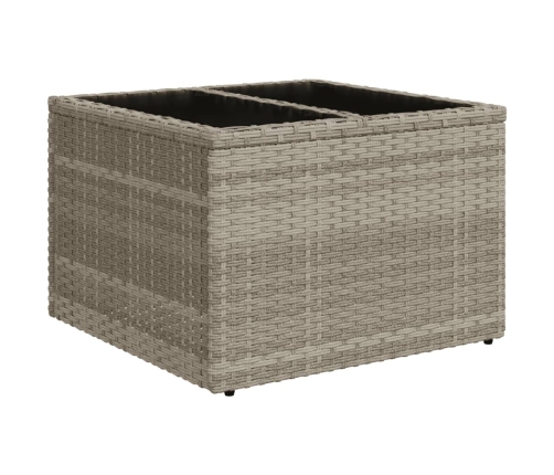 Set muebles jardín 9 pzas y cojines ratán sintético gris claro