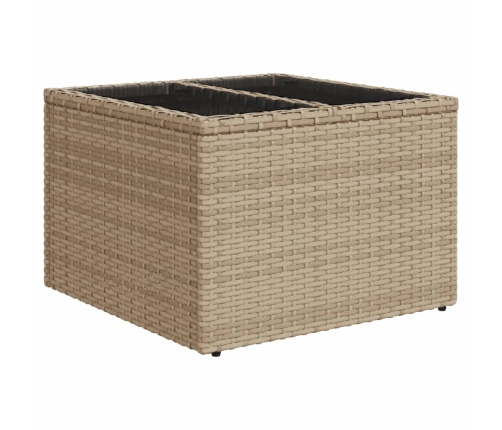 Set sofás de jardín 7 piezas y cojines ratán sintético beige