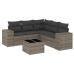 Set de muebles de jardín 6 pzas y cojines ratán sintético gris
