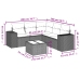 Set de muebles de jardín 6 pzas y cojines ratán sintético gris