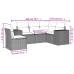 Set de muebles de jardín 5 pzas y cojines ratán sintético negro