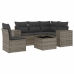 Set de muebles de jardín 6 pzas y cojines ratán sintético gris