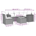 Set de muebles de jardín 6 pzas y cojines ratán sintético gris