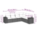 Set de muebles de jardín 6 pzas y cojines ratán sintético gris