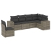 Set de muebles de jardín 6 pzas y cojines ratán sintético gris
