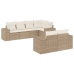 Set sofás de jardín 7 piezas y cojines ratán sintético beige