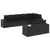 Set de sofás de jardín 8 piezas y cojines ratán sintético negro
