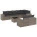 Set de muebles de jardín 9 pzas y cojines ratán sintético gris