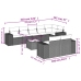 Set de muebles de jardín 9 pzas y cojines ratán sintético gris