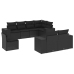 Set de sofás de jardín 8 piezas y cojines ratán sintético negro