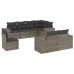 Set de sofás de jardín 8 pzas y cojines ratán sintético gris