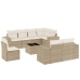 Set de sofás de jardín 9 pzas con cojines ratán sintético beige