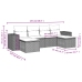Set de muebles de jardín 6 pzas y cojines ratán sintético gris