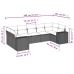 Set sofás de jardín 7 piezas y cojines ratán sintético beige