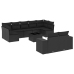 Set de sofás de jardín 10 pzas cojines ratán sintético negro