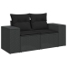 Set de sofás de jardín 10 pzas cojines ratán sintético negro