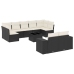 Set de sofás de jardín 10 pzas cojines ratán sintético negro
