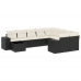 Set de sofás de jardín 10 pzas cojines ratán sintético negro