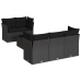 Set de sofás de jardín 6 piezas y cojines ratán sintético negro