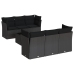 Set de comedor de jardín 7 pzas y cojines ratán sintético negro