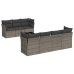 Set de sofás de jardín 8 pzas y cojines ratán sintético gris