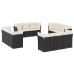 Set de sofás de jardín 12 piezas cojines ratán sintético negro