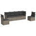 Set de muebles de jardín 6 pzas y cojines ratán sintético gris