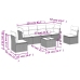 Set de comedor de jardín 7 pzas y cojines ratán sintético negro